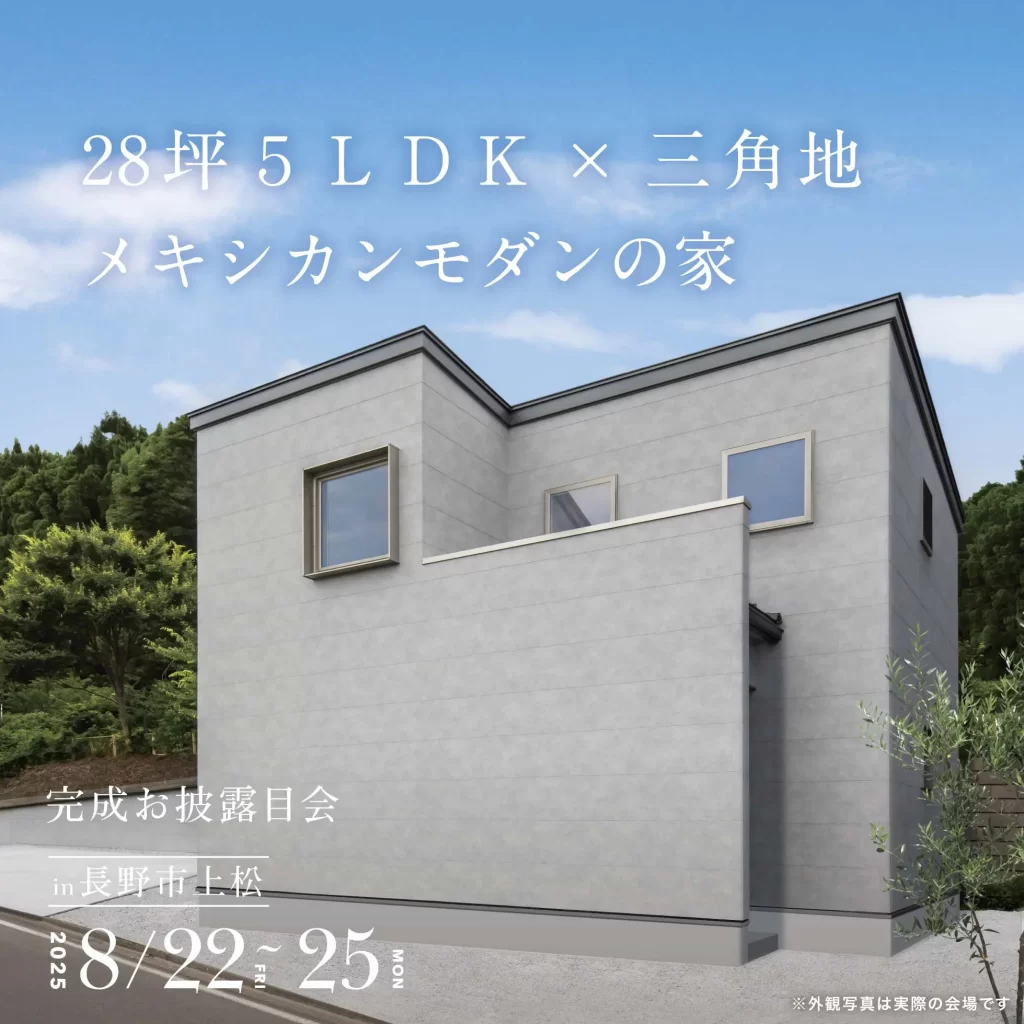 28坪5LDK×三角地 メキシカンモダンの家